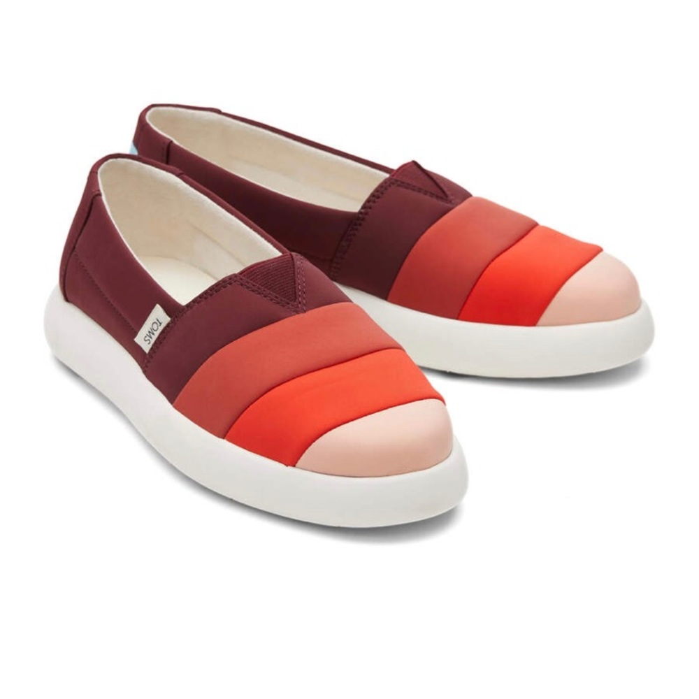 Toms Alpargata Mallow Puff Burgundy Multi Matte Woven Women's 11 New W/out Box